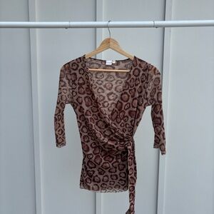 Sweet Pea by Stacy Frati - Leopard Print Wrap Blouse